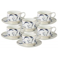 Набор 12 предметов Элегия: 6 чашек + 6 блюдец